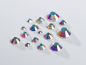 Preview: Strasssteine aus Glas Crystal AB mit klaren Irisierenden Strasssteinen SS6 - SS20