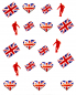 Preview: Fussball EM WM Sticker Ball England Flagge Herz