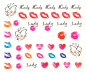 Preview: Nail Wrap Love Kiss Sticker YZW8735