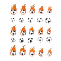 Preview: Fussball EM WM Sticker Ball Flamme