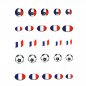 Preview: Fussball EM WM Sticker Ball Flagge Frankreich