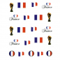 Preview: Fussball EM WM Sticker Ball Flagge Frankreich Pokal