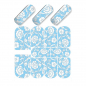 Preview: Nail Wrap Fullcover Sticker Blumen Blau Weiß N353