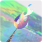 Preview: Chrome Flammen Sticker Aurora Flieder