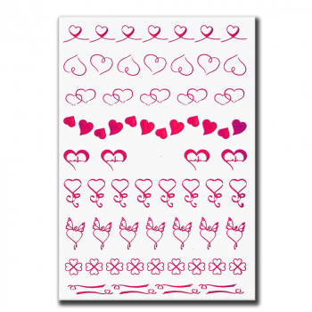 Herz Love Sticker metallic Pink