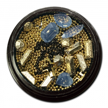 Nailart Döschen Hellblau Gold