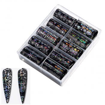 Transferfolien Box Black Holo Winter X-Mas Set