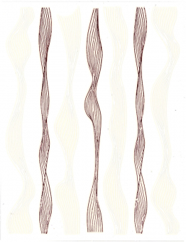 Flexible Stripes Rosegold-Weiss geschwungen