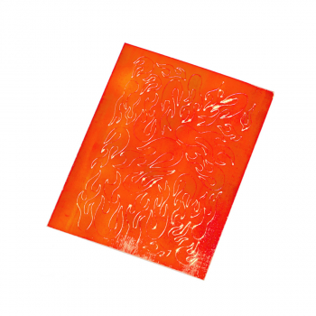 Chrome Flammen Sticker Aurora Orange