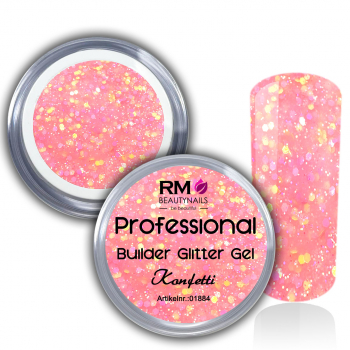 Glitter rosa nagelgel RM Beautynails