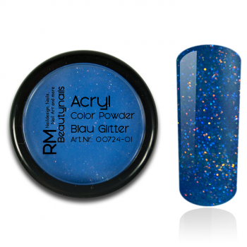 Acryl Farb Puder Blau Glitter 5g