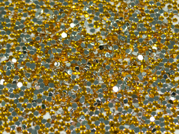 100 Strasssteine Gelb Gold rund 1,5mm