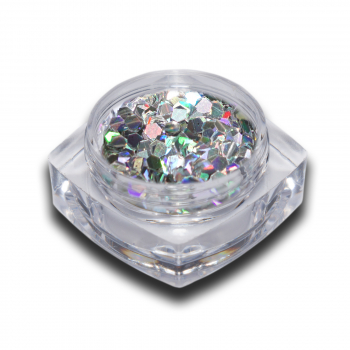 Hologramm Glitter Pailletten Silber 3mm