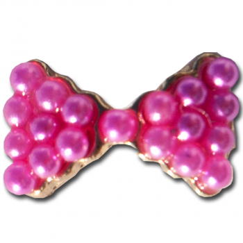 Charm Nagelschmuck  Schleife Pink mit Perlen