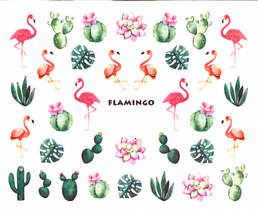 Flamingo Sticker Nail Wrap B919