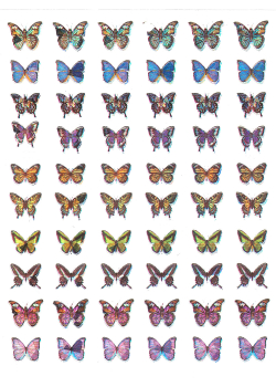 Schmetterling Holo Nagel Sticker D3702