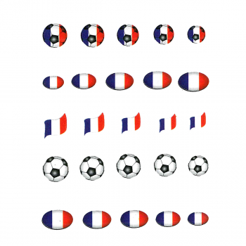 Fussball EM WM Sticker Ball Flagge Frankreich