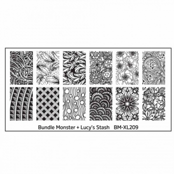 Bundel Monster Stamping Schablone BM-XL-209