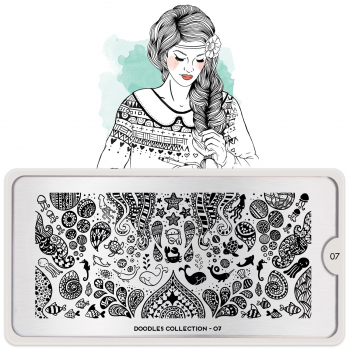 Moyou (eckig) Stamping Plate Schablone Doodles Collection 07