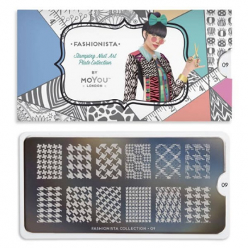 Moyou (eckig) Stamping Plate Schablone Fashionista Collection 09