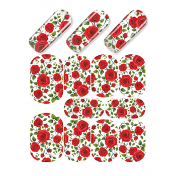 Nail Wrap Fullcover Sticker rote Rosen N251