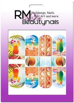 Nail Wrap Fullcover Sticker Cocktain Beach N376