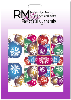 Nail Wrap Fullcover Sticker Weihnachten Weihnachtskugeln N542