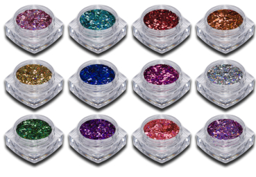 Laser Hologramm Pailletten Set 1mm