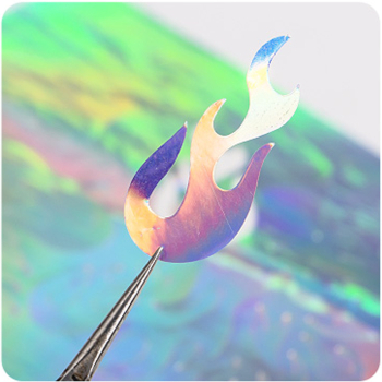 Chrome Flammen Sticker Aurora Gelb-Orange