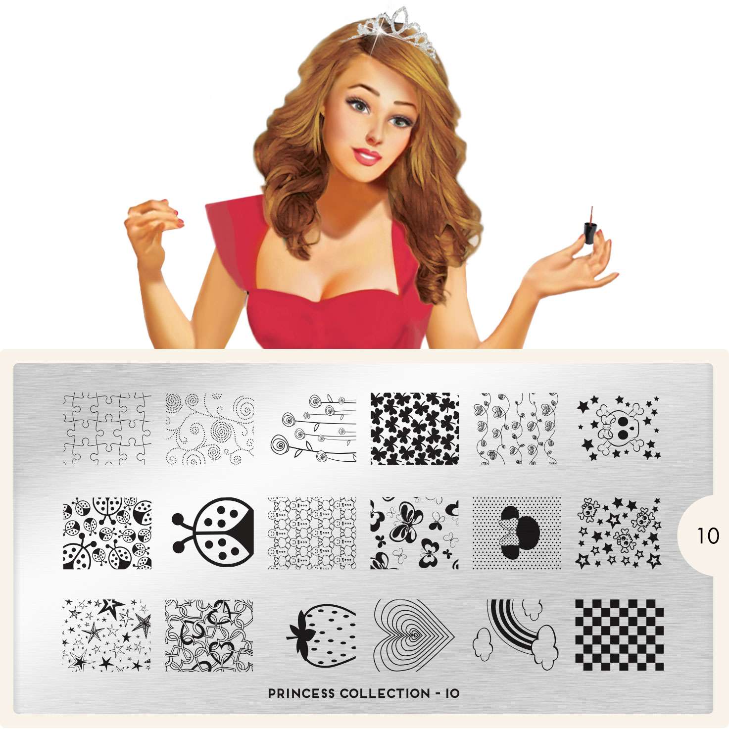 Moyou Stamping Schablone Doodle 01 – Stempelvorlage Aus Edelstahl (6,5 X 12,5 Cm)