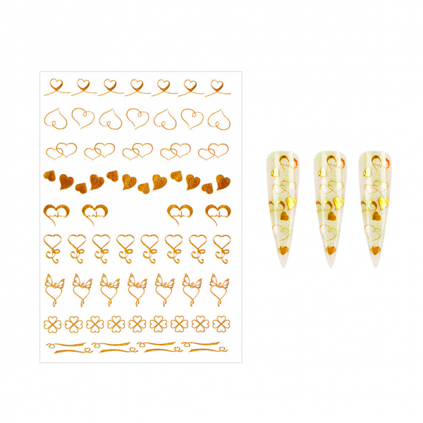 Herz Love Sticker Gold