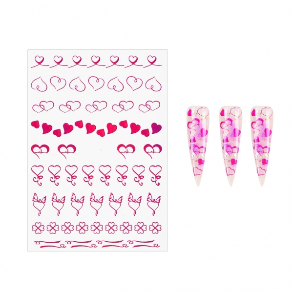 Herz Love Sticker metallic Pink