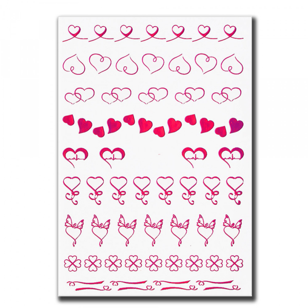 Herz Love Sticker metallic Pink