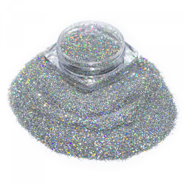 Hologramm Glitter Puder Silber Holo