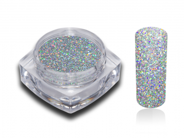 Hologramm Glitter Puder Silber Holo