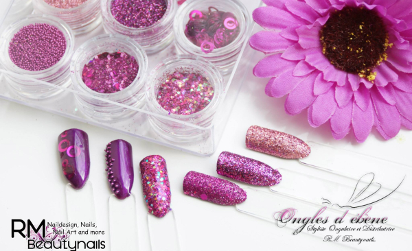 RM Glitter-Nailartset Violett