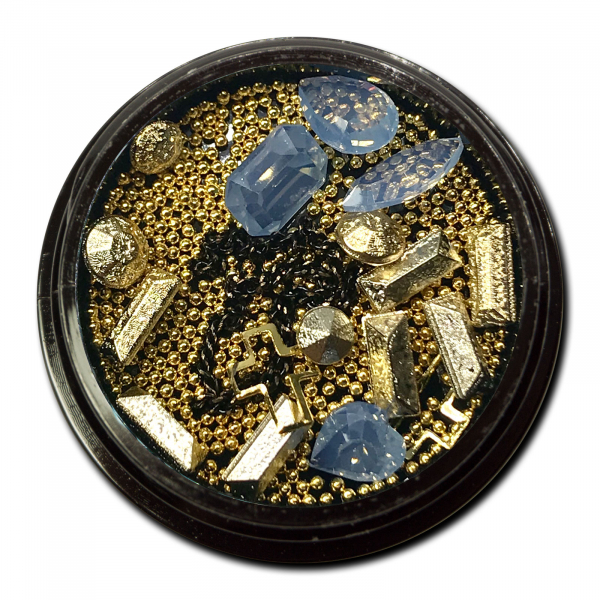 Nailart Döschen Hellblau Gold