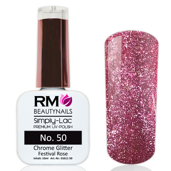 chrome glitter Pink rosa UV Polish nageldesign nails RM Beautynails