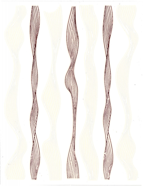Flexible Stripes Rosegold-Weiss geschwungen