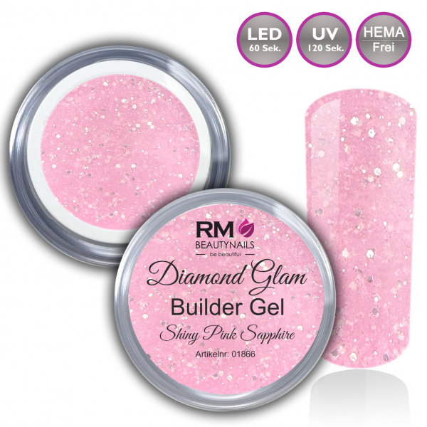 rose glitzer Nageltip Led Hema frei