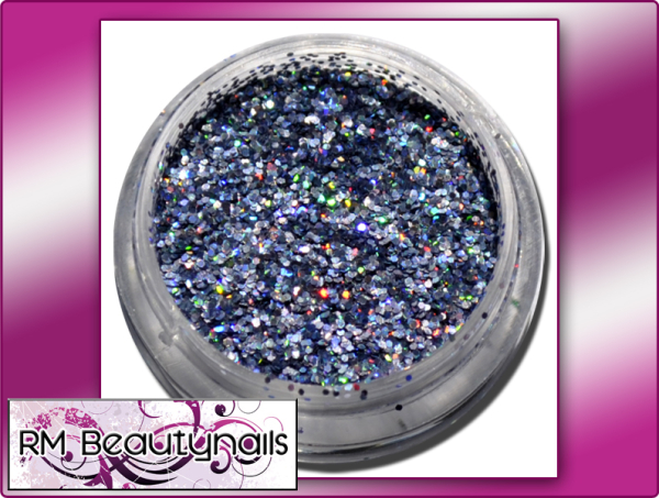 Glitzer Puder Holografic Gun Metall Grob Nail #00213-22