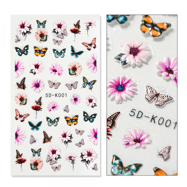 3D Schmetterling Blumen Sticker