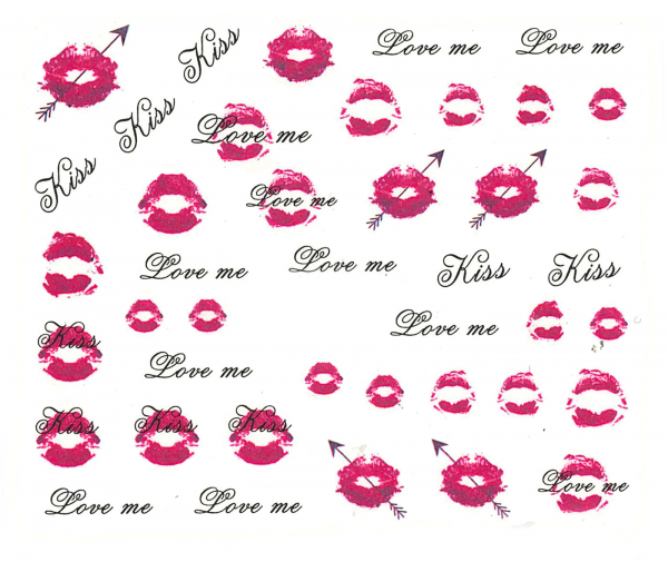 Nail Wrap Love Kiss Sticker A738