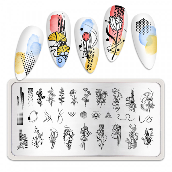 Stamping Schablone BP-L009 Flower Tango