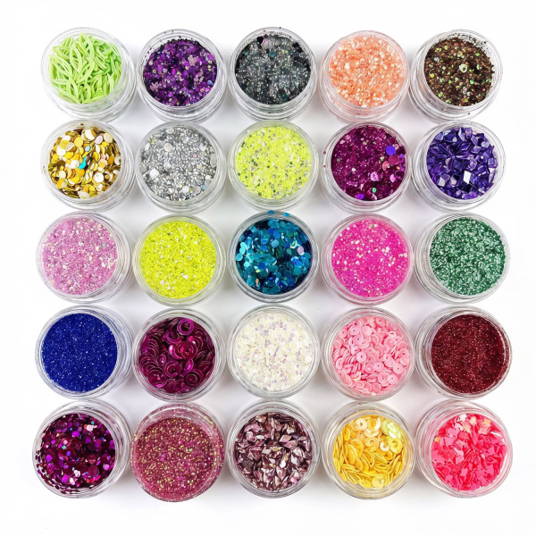 25 Glitzer Glitter Set - Basteln Nailart Einleger Naildesign