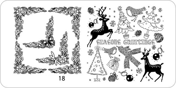 Stamping Schablone Platte MD-18 Weihnachten X-Mas