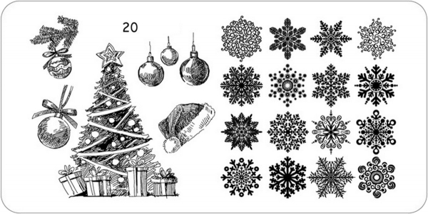 Stamping Schablone Platte MD-20 Weihnachten X-Mas