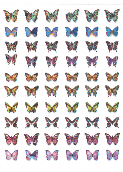 Schmetterling Holo Nagel Sticker D3702