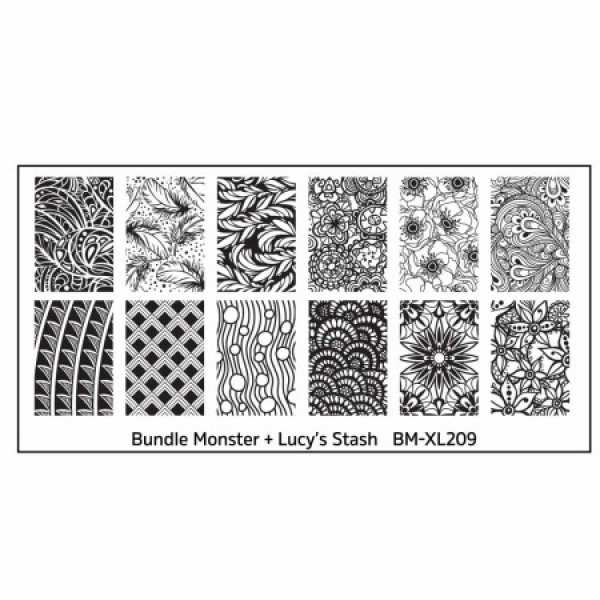 Bundel Monster Stamping Schablone BM-XL-209