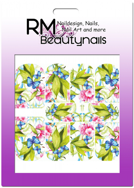 Nail Wrap Fullcover Sticker Schmetterling Blumen N348